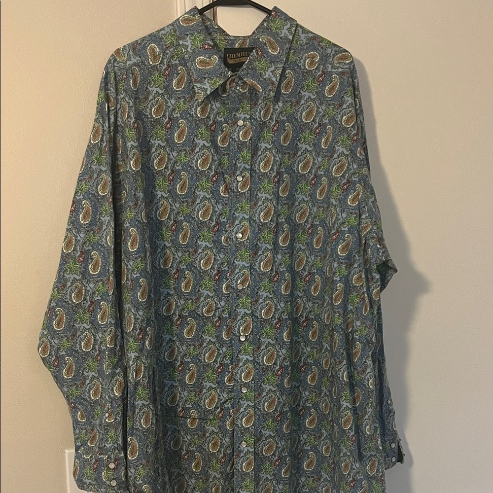 Daniel Cremieux Blue Paisley Button Down Shirt